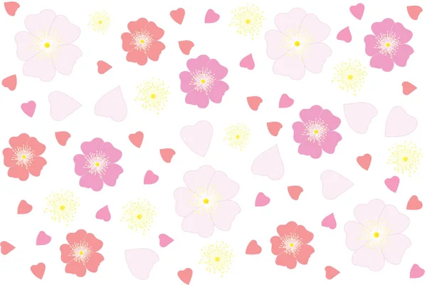 白色背景下的抽象粉红花的说明 — 图库矢量图片