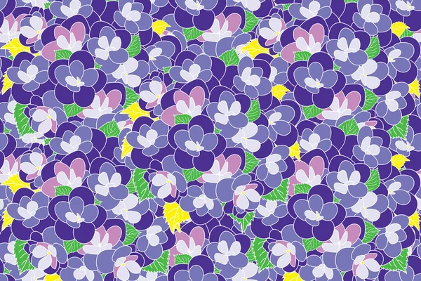 Menekşe Hidrengea Çiçeğinin Yapraklı Bir Demeti — Stok Vektör