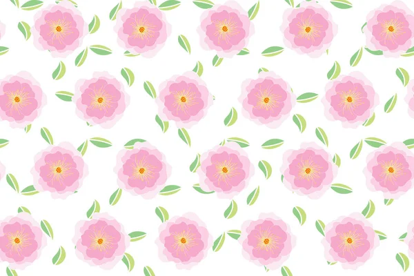 Illusztrációja Rózsaszín Rózsa Virág Levelek Fehér Alapon — Stock Vector