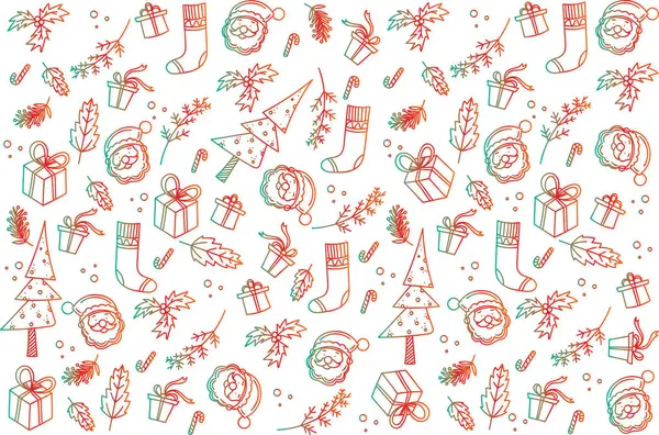 Línea Ilustración Objeto Temporada Navidad Sobre Fondo Vacío — Archivo Imágenes Vectoriales