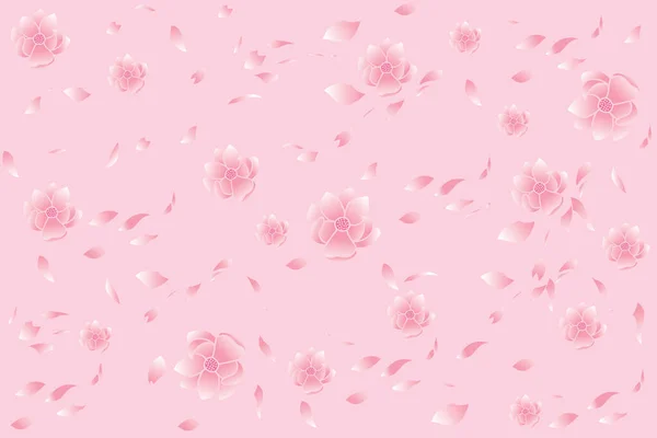 Illustration of the pink flower on pink background.