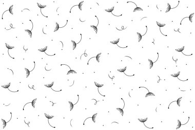 Beyaz arkaplanda siyah karahindiba çiçeğinin çizimi.