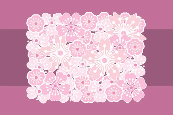 Illustration of abstract sakura flower on pink background.
