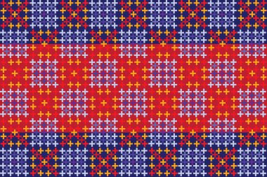 Kırmızı ve mavi arkaplan üzerindeki kaba rengin örnekleme deseni.