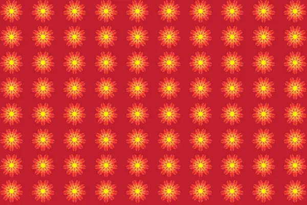 イラスト壁紙 赤い背景の抽象的な花 — ストックベクタ