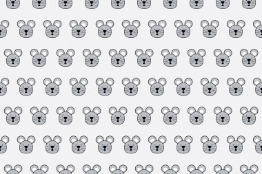 Yumuşak gri arkaplandaki farenin duvar kağıdı yüzü.