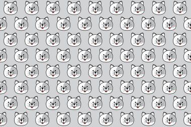 Gri arkaplan üzerinde köpek resmi, duvar kağıdı yüzü.