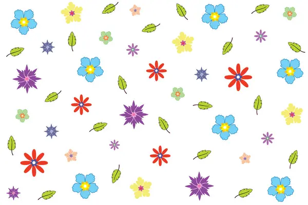 白い背景に葉のある抽象的な花のイラスト壁紙 — ストックベクタ