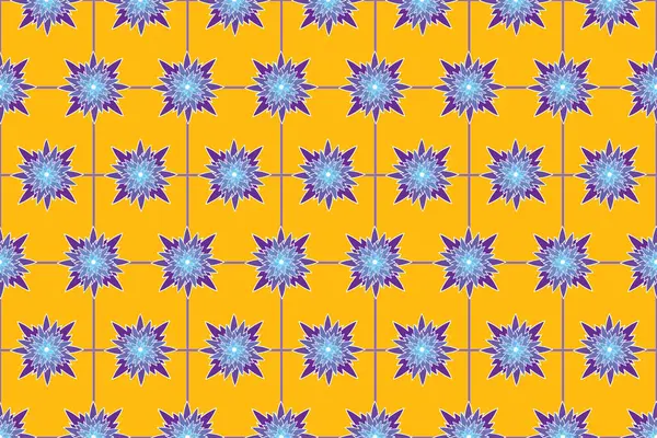 Ilustrační Tapeta Abstraktního Květu Žlutém Pozadí — Stockový vektor