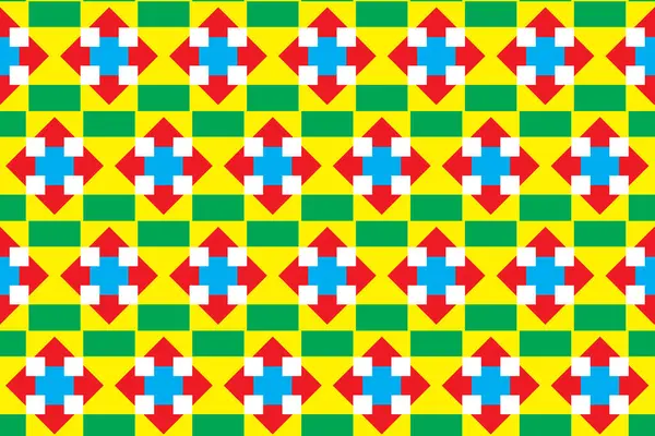 Εικονογράφηση Μοτίβο Αφηρημένη Γεωμετρική Στυλ Επανάληψη Φόντου Χρώματος Τετραγώνου Δείγματος — Διανυσματικό Αρχείο