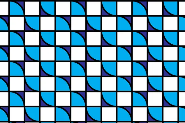 Illustrationsmönster Abstrakt Geometrisk Stil Upprepa Prov Kurva Linje Kvadrat Vit — Stock vektor