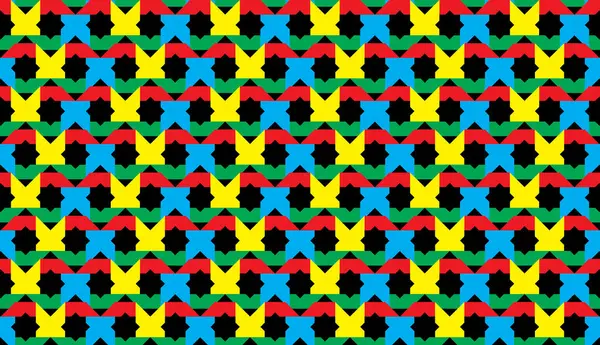 Illustration Pattern Abstract Geometric Style Repeating Abstract Four Color Octagon — Διανυσματικό Αρχείο