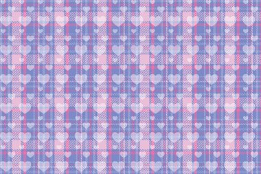 Çizim, süveter dokuma tarzının soyut deseni yumuşak mavi ve pembe renk tonu yumuşak beyaz kalp arka planı.