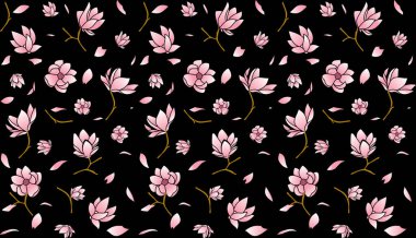 Siyah arkaplanda pembe çiçeğin resmi.