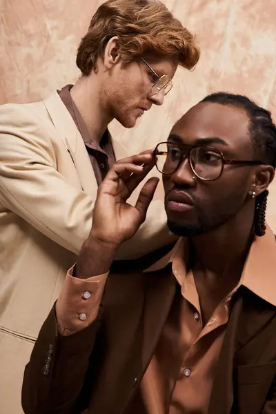 Two Diverse Men Stylish Elegant Setting — Stockfoto