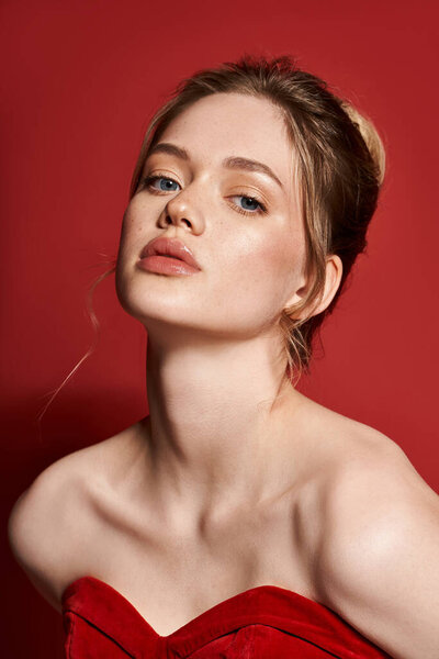 Уверенная в себе молодая женщина демонстрирует шикарный стиль в бурной обстановке.