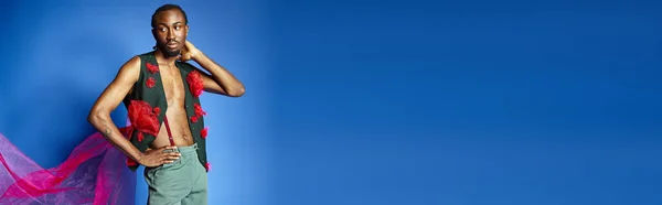 Merry african american doctor with glasses waving at mobile phone camera and smiling happily — Stock Photo