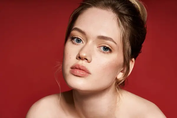 This chic young woman captivates with her striking features and elegance. — Stock Photo