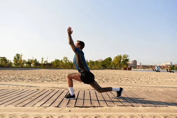 Handsome young man takes a leisurely stroll on a warm sunny day, enjoying natures beauty. — Stock Photo