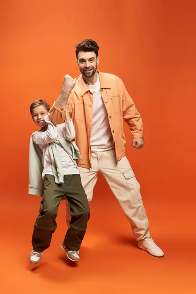 Two happy individuals express joy and togetherness on Father Day, creating lasting memories. — Stock Photo