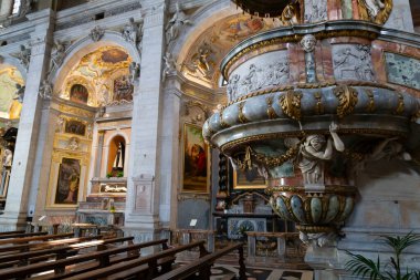 Switzerland, Bellinzona, 26. June 21. The inside of the church Collegiata dei SS. Pietro e Stefano clipart