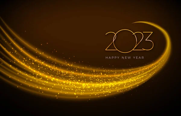 Feliz Ano Novo 2023 Ilustração Com Número Ouro Elemento Design — Vetor de Stock