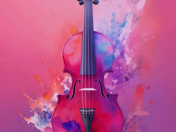 Thème Musical Illustration Avec Guitare Peinture Éclaboussure Sur Fond Blanc — Image vectorielle