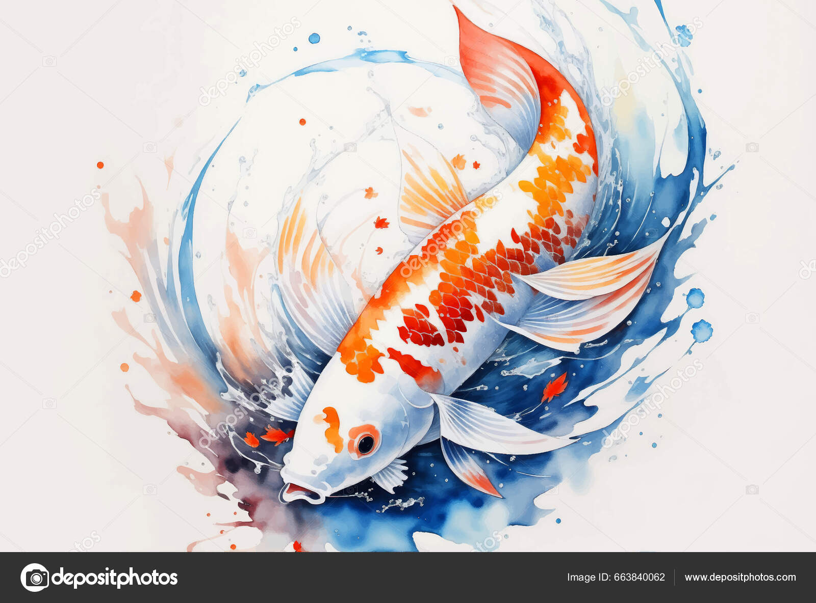 Koi Fish Painting Stock Illustrations, Cliparts and Royalty Free Koi Fish  Painting Vectors