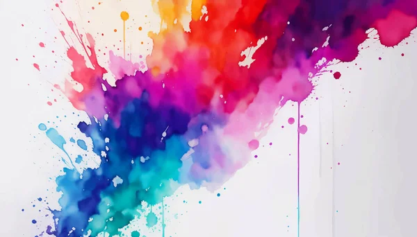 Fundo Aquarela Colorido Abstrato Liquid Fluid Flowing Paint Splash Wallpaper — Vetor de Stock