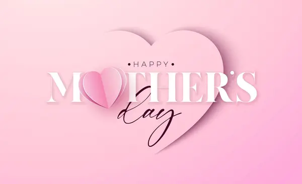 Szczęśliwego Dnia Matki Projekt Baner Latające Serce Typografia Litery Ciemnym Ilustracja Stockowa