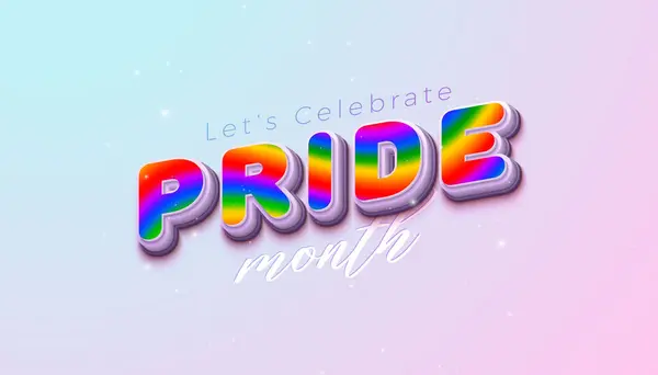 Месяц Гордости Lgbtq Liquid Rainbow Этикетке Любовь Любовь Права Человека — стоковый вектор