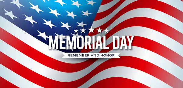 Memorial Day Usa Vector Design Template Typography Lettering American Flag Rechtenvrije Stockvectors