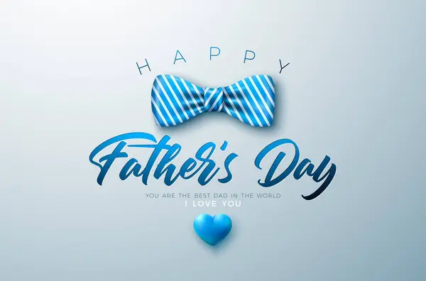 Happy Fathers Day Greeting Card Design Met Gestreepte Strik Typografie Rechtenvrije Stockvectors