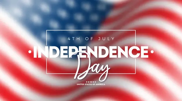 7月4日美国独立日的矢量背景图解与复古美国国旗和字体排版 国庆旗帜 贺卡的国庆设计 图库插图