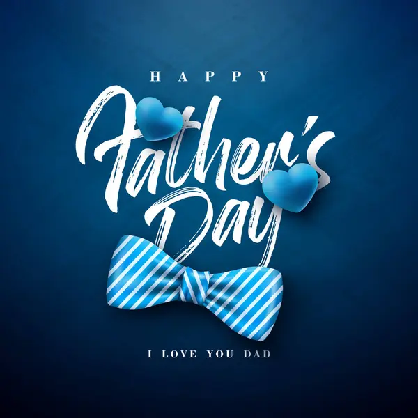 Щасливі Батьки День Вітальна Листівка Дизайн Смугастою Краваткою Синім Серцем Ліцензійні Стокові Ілюстрації