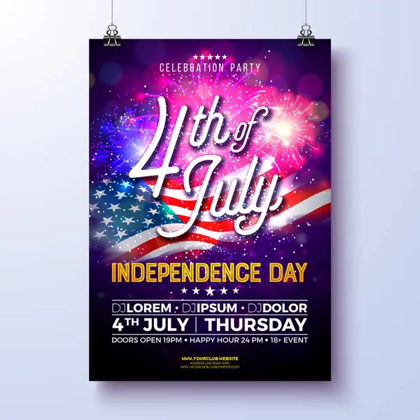 Festa Dell Indipendenza Degli Stati Uniti Partito Flyer Illustrazione Con Grafiche Vettoriali