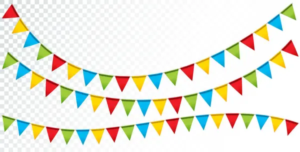 Värikäs Party Liput Garland Eristetty Puhtaalla Taustalla Vektori Festa Junina tekijänoikeusvapait vektorikuvia