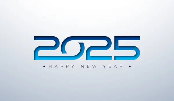 Beyaz Arkaplanda Mavi Sayılı Tipografi Mektubu ile Yeni Yıl 2025 İllüzyonunuz kutlu olsun. Uçan, Bayrak, Kutlama Kartı, Kutlama Posteri, Parti Davetiyesi, Takvim
