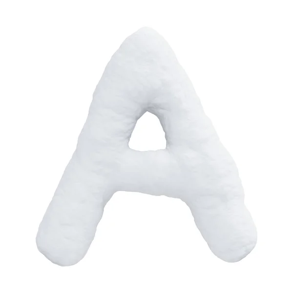 手紙雪で作られた 白い背景の冬のフォント 現実的な3Dレンダリング — ストック写真