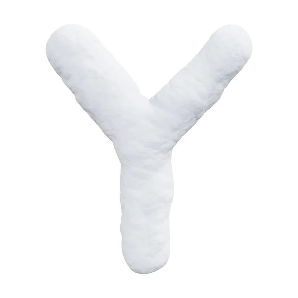 stock image Letter Y made of snow. Winter font on a white background. Realistic 3D render.