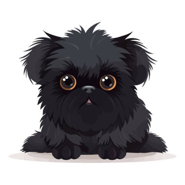 Affenpinscher dog in kawaii style on a white. Vector illustration. clipart