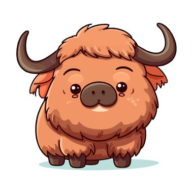 Beyaz arka planda, Kawaii tarzında bir BÜYÜK. Vektör illüstrasyonu.