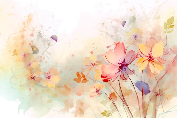 Αφηρημένο Φόντο Λουλουδιών Φωτεινά Χρώματα Ζωγραφική Ελαφρύ Φόντο Βεκτρορ — Διανυσματικό Αρχείο