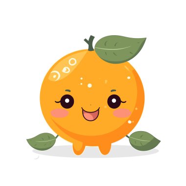 turuncu karakter komik çizgi film kawaii. vektör illüstrasyonu.