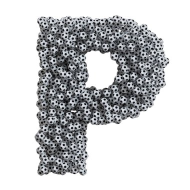 Futbol toplarından oluşan alfabe, P harfi..