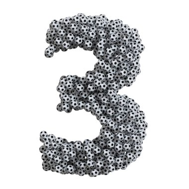 Alfabe futbol toplarından yapılma, 3 numara..