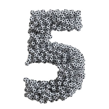 Futbol toplarından oluşan alfabe, 5 numara..