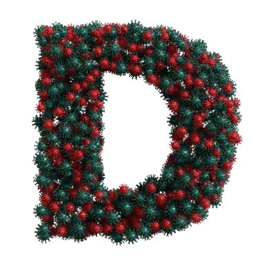 Virüs bakterisinden yapılmış alfabe, D harfi..