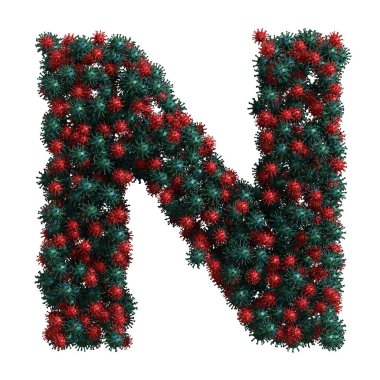 Virüs bakterisinden yapılmış alfabe, N harfi..