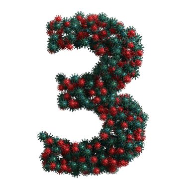 Virüs bakterilerinden oluşan alfabe, 3 numara..